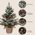 24 Inch 2 FT Pre-lit Snowy Mini Christmas Tree, DECSPAS Small Tabletop Flocked Tree with 20 LED Lights for Holiday Party