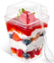 Qeirudu 50 Pack 5 oz Dessert Cups with High Lids and Spoons,