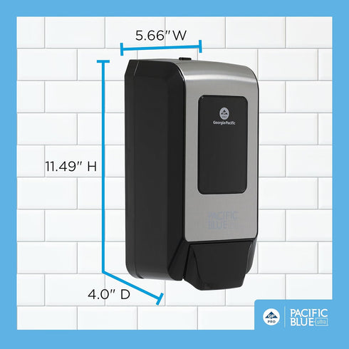 53060, 11.5" 5.6" 4.4" Pacific Blue Ultra Wall-Mounted Manual Dispenser for Foaming Hand Soap and Hand Sanitizer by GP