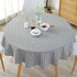 Table Cloth - Round Stripe Table Cover Nordic Twill Floral Washable Dining Decorative for Holiday Home Christmas Party