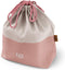 monbento MB Pochette L Lunch Bag, Large Cream & Pink Polyester Cotton Tote for Bento Box and Bottle
