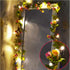 Fielegen 20 LED Rose Flower String Lights, 7.2ft Battery Powered Artificial Flower Garland for Home Garden