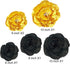 3D Paper Flowers, Gold Black Graduation Craft Paper Flowers, 6PCS Pom Pom Backdrop for Baby Shower Decor