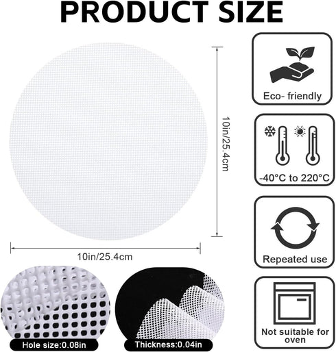10 Pcs 10 inch Non-stick Silicone Steamer Mesh Mat, Reusable Bamboo Steamer Liner Pad, Round Silicone Steamer Liners, Dim Sum Mesh Round Dumplings Buns Mat Steamed Pad for Home Kitchen Cooking by Mozeat Lens