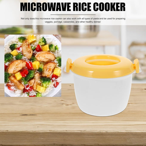DOITOOL Microwave Rice Cooker Mini Steamer, Vegetable Steamer Pot with Lid for Rice, 15.5X15.5X20CM