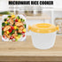 DOITOOL Microwave Rice Cooker Mini Steamer, Vegetable Steamer Pot with Lid for Rice, 15.5X15.5X20CM