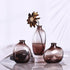 Set 3 of Amber Glass Bud vases, Vintage Small vases for Home Table centerpieces, Wedding Parties, Office, Kitchen