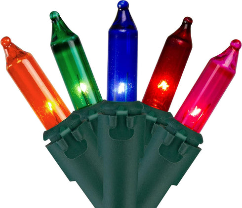 Northlight Mini Incandescent Christmas Lights - Multi-Color - 4' Green Wire -
