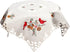 Embroidered Christmas Red Cardinals and Pine Cones Table Topper, Small Tablecloth (33 Inch Square)