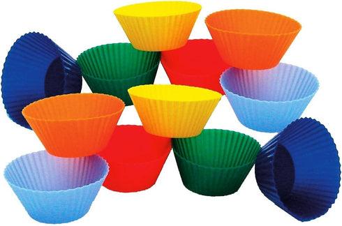 Set of 12 Kitchen Supply Mini Muffin Silicone Baking Cups, 1-7/8-Inch (Bottom Measurement)