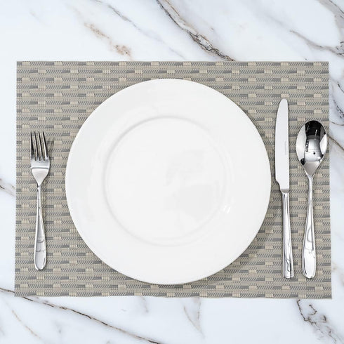 Restaurantware-Speculo 16 X 12 Inch Woven Placemats, Set of 6 Rectangle Table Placemats - Easy to Clean