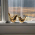 GJFASGF 2 Small Animal Statues, Gold Bird Figurines Home Decor, Modern Home Decorative, Ceramic Decor for Office