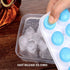 Ice Cube Trays with Easy Release - Odor Free, Spill Resistant Lid, 2 Pack, Stackable 42 Cubes, Silicone (Blue)