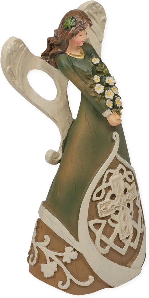 Roman Giftware Inc. Irish & Celtic Collection, 7" H Woodcut Irish Angel Figure, Durable