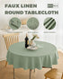 Decorelia 70 Inch(4-6 Faux Linen Rustic Round Tablecloth for Coffee Table, Decorative Waterproof Outdoor Anti-Scratch