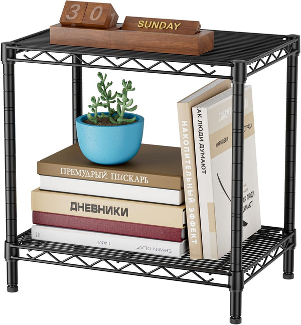 SINGAYE Bookshelf Shelves Bookcase Shelf: 2 Tier Small Shelving Unit Home Storage