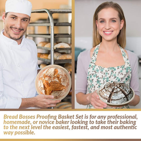 9 Inch Bread Banneton Proofing Basket - Baking Bowl Dough Gifts for Bakers, Proving Baskets for Sourdough
