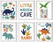 ArtbyHannah 6 Pack Dinosaur Nursery Decor,Framed Dinosaur Wall Art for Boys Room,