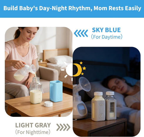 2 Pack 16 Oz 2 Syntic Glass Breastmilk Storage Bottle with Airtight Lids & Pour Spouts, Milk Storage Containers
