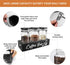 54oz Set MACIFECI Glass Coffee Containers with Shelf Coffee Station Organizer Black Glass Coffees Bean Storage Canister