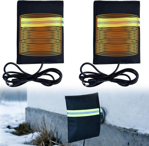 2pcs Heated Outdoor Faucet Covers for Winter, Heavy Duty Water Spigot Socks