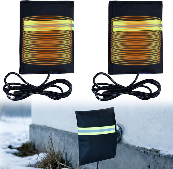 2pcs Heated Outdoor Faucet Covers for Winter, Heavy Duty Water Spigot Socks