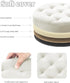 15Inch, Bsketa Folding Storage Ottoman Round Foot Stool with Thicker Foam Padded Seat Small Velvet Storage Ottoman