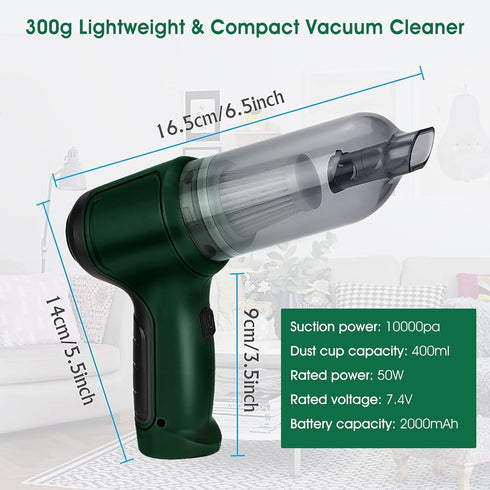 Portable Vacuum Cleaner Cordless, Handheld Mini 10000Pa Powerful Suction, Rechargeable Dust Buster for Auto, Computer,