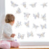 32PCS Butterfly Window Clings, Anti-Collision Decals to Save Birds, Non-Adhesive Prismatic Vinyl
