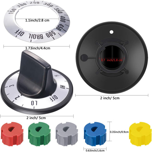 Jetec Universal Stove Knobs Replacements, Oven Control Knobs KN002 Electrical Kit for Range Burner