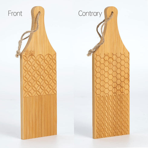 YORSEEK Combo Garganelli Board and Gnocchi Stripper Spaghetti Macaroni Pasta Board Bamboo Rolling Cavatelli Pasta Maker