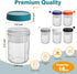 6 Pack 16 OZ Overnight Oats Containers with Lids and Spoons, Glass Mason Jars with Removable Separate Compartments