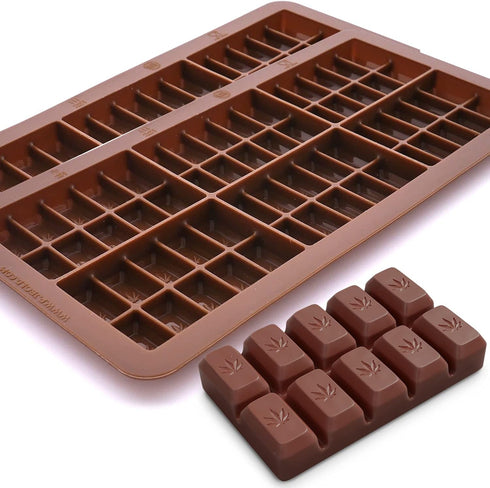 Small Leaf Chocolate Bar Silicone Candy Mold Trays, 2 Pack for DIY Treats