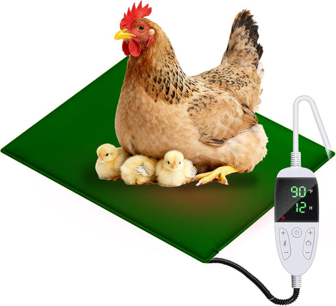 Chicken Heating Pad Chick Brooder Pad Poultry Heated Mat Adjustable Digital Thermostat