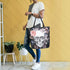 Naanle Day of The Dead Canvas Tote Bag - Large Floral Skull Reusable Cotton Handbag for Shopping, Outdoors