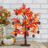 YEAHOME 24” Lighted Fall Maple Leaves Tree, 2FT Autumn Decor with 24LT Warm White LEDs, 12 Wood Acorns Ornaments,