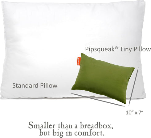Pipsqueak Microfiber Pillow, Small Mini Tiny, 11 x 7 in, Perfect for Travel, Cars, Kids, Ages 2 Yrs and Up