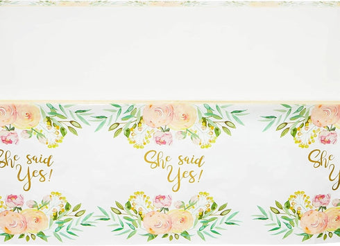 She Said Yes Table Covers for Bridal Showers (54 x 108 in., 3 Pack) - Juvale Engagement Decorations