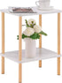 Apicizon 2 Tier End Table, Small Side Table with Solid Wood Legs,