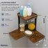 AdVinco Set 2 Rustic Brown Floating Shelves of with Corner Shelf Wood Wall Mounted Shelves for Kitchen, Bathroom