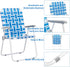 Volowoo (2pcs,Blue& Outdoor Folding Chaise Lounge Chair, Adjustable Portable Lightweight Reclining Garden Sun Lounger