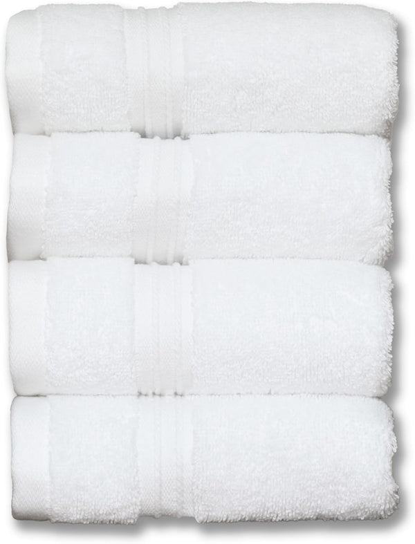 Milara Turkish Super-Plush Wash Cloths Set 4-Piece | Premium 100% Cotton Washcloths