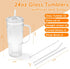 24oz 2 Pack GOSCHE Glass Cups with Lids and Straws, Clear Iced Coffee Cups with Handle, Glass Tumbler with Straw