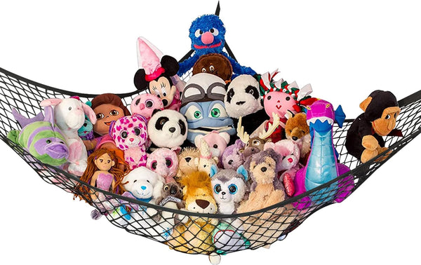 Lilly's Love Large Stuffed Animal Net Hammock, Corner Hanging Organizer for Plushie Toys