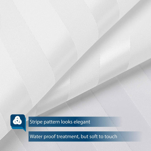Barossa Design Waterproof Fabric Shower Curtain or Liner - Standard Size, Satin Damask Striped, 72x72 Inches