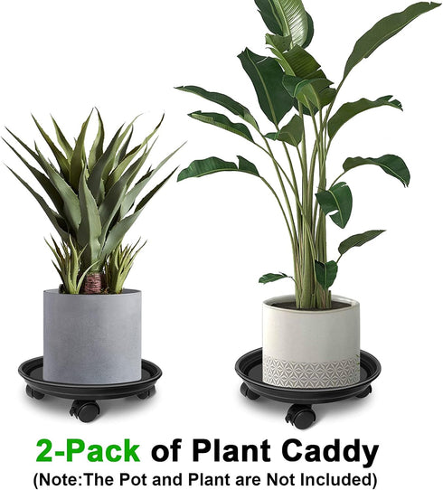 2 Pack of Plant Pallet Caddy, Planter Pot Rolling Mover, Plant Stand Dolly Casters with Wheels, Indoor Outdoor Plant