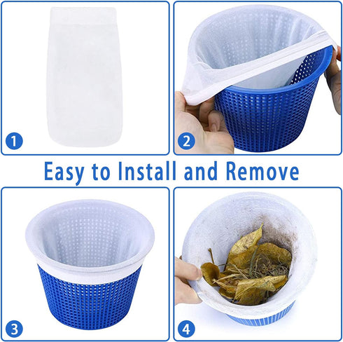 WISHDIAM 40 Pack Pool Skimmer Socks for Filters Baskets/Hot Tub Filter, Perfect for Inground and Above Ground Pools
