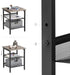 2 ULET023B02 VASAGLE INDESTIC End Table, Nightstand with Adjustable Mesh Shelves, Industrial Side Table for Living