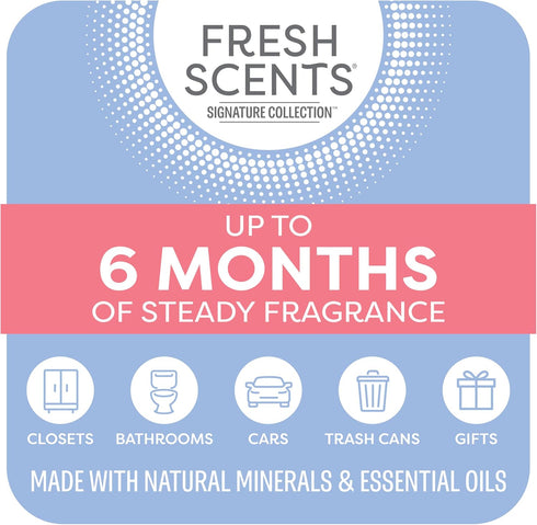 6 Closets, 6 Pack Fresh Scents Scented Sachets | Baby Powder | Home Fragrance | Long Lasting (Up to Months) | Air