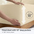 LuxClub 4 PC Full Size Sheet Set, Deep Pockets 16", Wrinkle Free Cooling Sheets, Cream Full